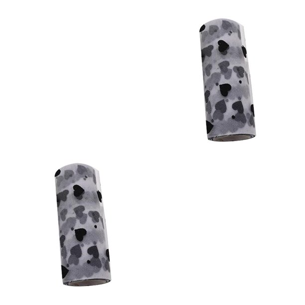Cateissary Rollo de gasa de corazón, red de tela, decoración de boda, mantel casero, suministros para manualidades, regalos para corazón grande Corazón grande negro 2piezas