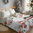 thumbnail image 3 of Christmas Xmas Flannel Blanket for Bed,Travel and Camping, Elk Ball Snowman Red Berry Poinsettia Super Soft Cozy Blanket for All Seasons 30"x40", 3 of 9