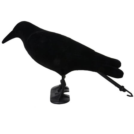 Flocked Plastic Crow Decoy Hunting Shooting Animal Decoy