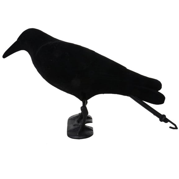 Flocked Plastic Crow Decoy Hunting Shooting Animal Decoy