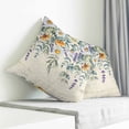 thumbnail image 4 of Throw Pillow Covers 18x18 Inch, Floral Eucalyptus Leaves Decorative Pillow Cases for Couch Sofa Bed, Daisy Summer Botanical Pastoral Cotton Linen Square Home Decor Pillowcases with Hidden Zipper, 4 of 7