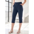 thumbnail image 4 of Roaman's Women's Plus Size Soft Knit Relaxed Pull-On Capri Pant, 4 of 6
