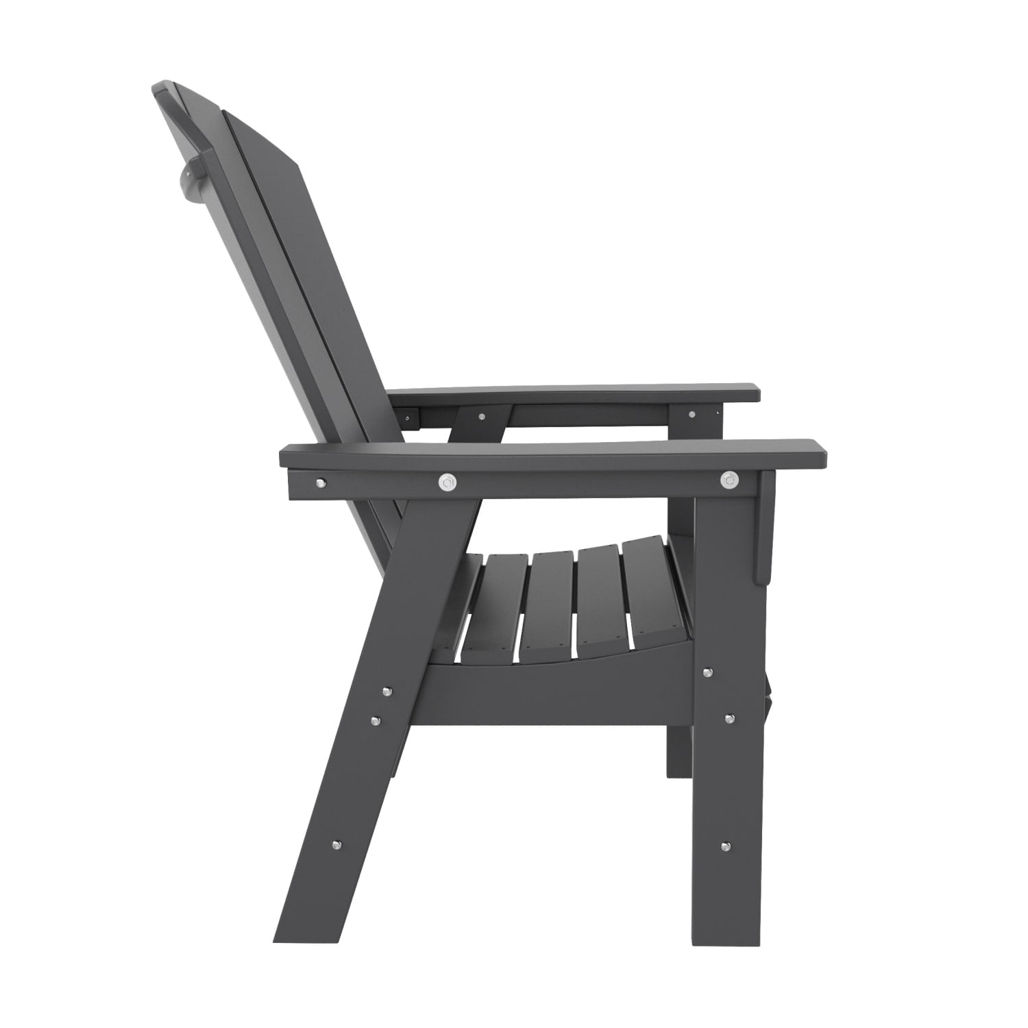 WestinTrends Malibu Adirondack Patio Dining Chairs, All-Weather Poly Lumber, Ergonomic Seat, 330-lb Capacity, Gray