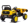 thumbnail image 3 of 24 Volt Ride on Toys, Joyracer Electric Ride on Dump Truck with Remote, Metal Frame, Bluetooth, Dump Bed, Shovel, Yellow-B, 3 of 11