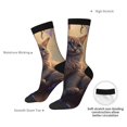 thumbnail image 4 of Rateoe Purple Flower Lazy Cat for Women Casual Calf Socks - Cute Crew Socks - Thin Soft Above Ankle Socks Size 5-11, 4 of 6