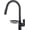 Black, variant on Kitchen Sink Faucet with Pull Down Sprayer, Deck Mounted Brass Pull Out Kitchen Faucet with Shelf, Hot and Cold Water Mixer Tap Single Handle Single Hole,Black