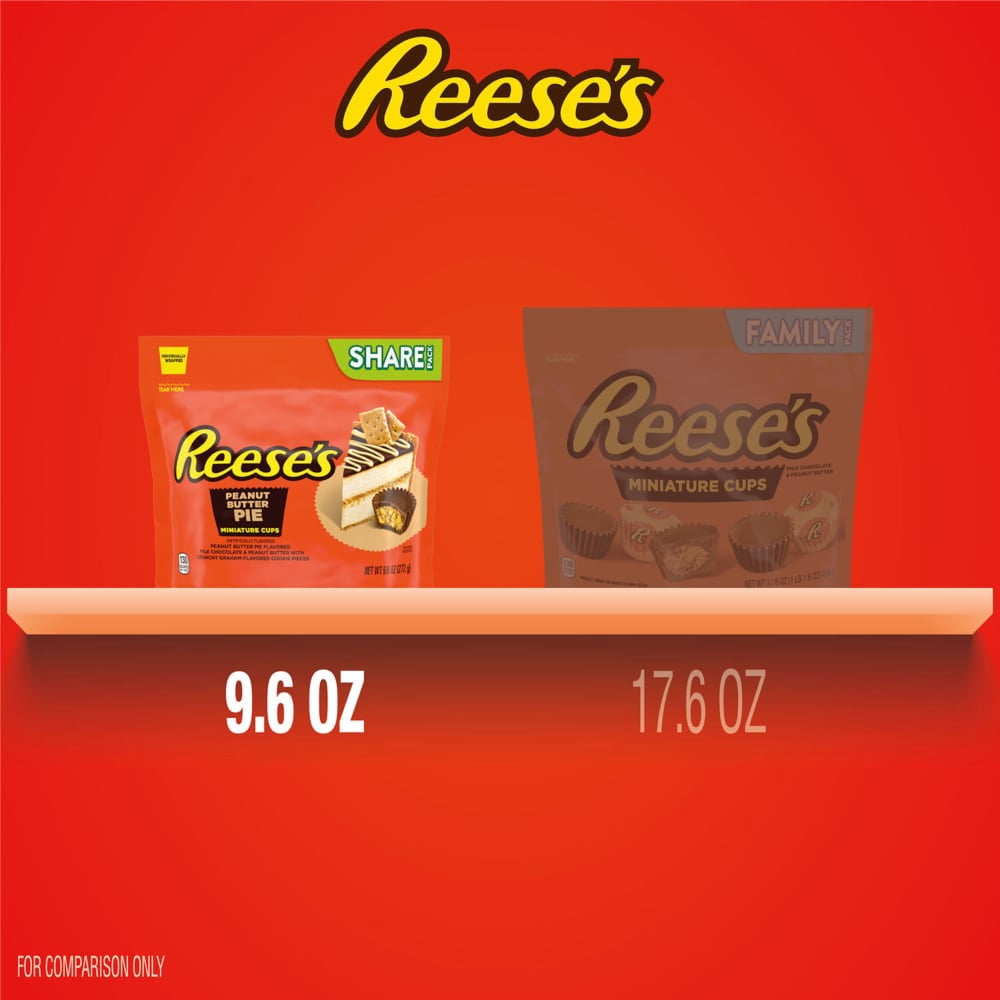REESES Miniatures Peanut Butter Pie Flavored Peanut Butter Cups Candy Share Pack 9.6 oz - 5 Pack