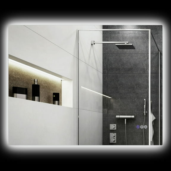 Resenkos Dimmable Bathroom Mirror with Lights, 39" x 32" Backlit LED Mirror w/ Anti-Fog, Memory & Infinite Color Temperature