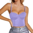 thumbnail image 2 of Purple Womens Tops Womens Corset Top Bustier Corset Top Tight Fitting Corset Tank Top Suspender Top Solid Short Fashion Shirts for Women, 2 of 6