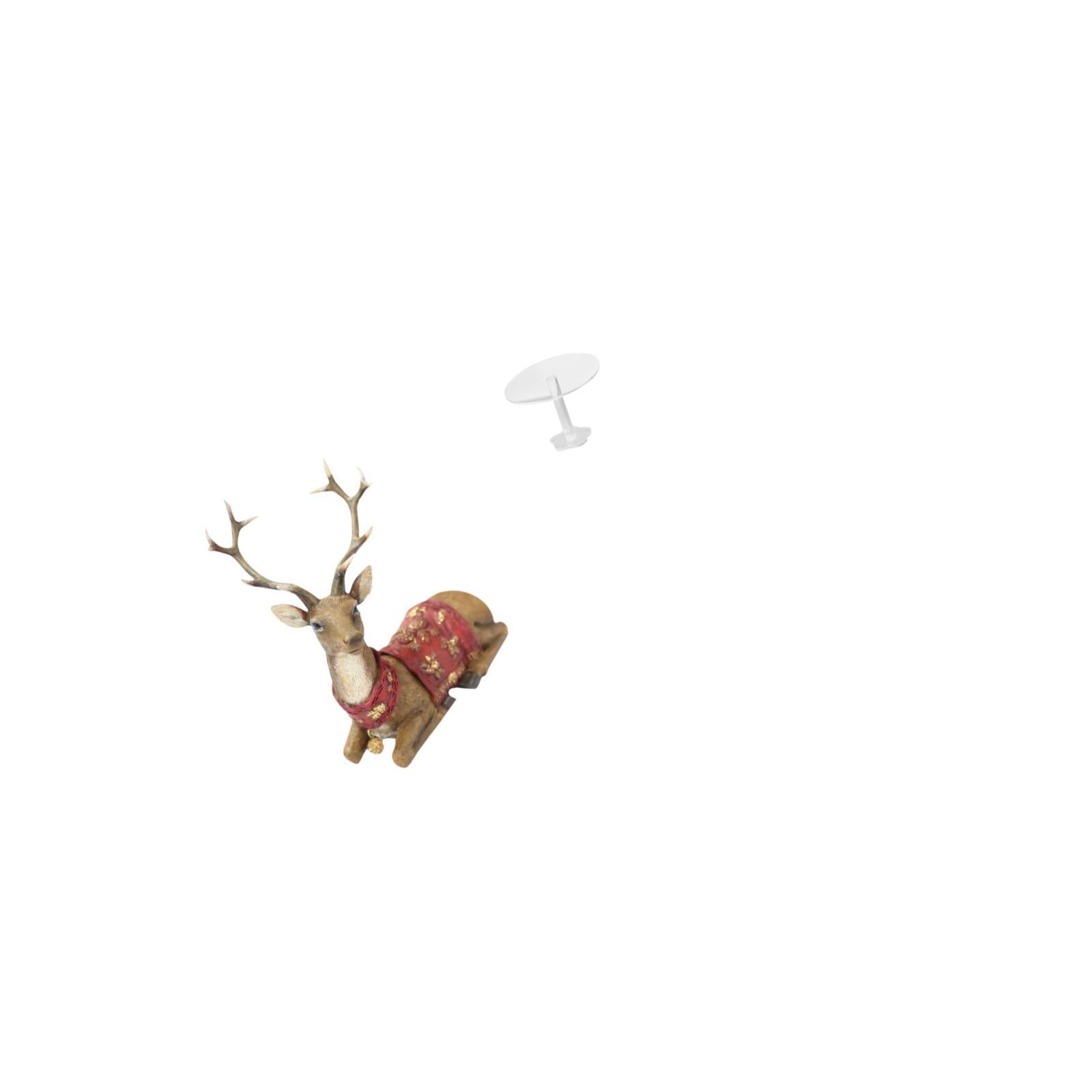 CarpNettore Reindeer Elk Tabletop Ornament Deer Figurine Statue for Living Room Office Bedroom Farmhouse Miniature Dollhouse Round Table Decorations