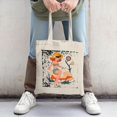 thumbnail image 2 of Stylish Canvas Tote Bag with Vibrant Orange and Pink Splash Design - Perfect for Shopping Travel and Parties, 2 of 4