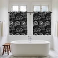 thumbnail image 4 of Vintage Floral Kitchen Curtains 45 Inch Length, Black Dandelion Plants Country Botanical Tiers Curtains for Bathroom Bedroom Cafe, Light Filtering Small Window Treatment Drapes 2 Panels 42"Wx45"L, 4 of 8