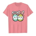 thumbnail image 4 of Kids Easter Shirt Cute Bunny Egg Graphic Tees Short Sleeve Regular Fit Casual Holiday Outfits Little Boys Girls 2-8T Pink, 6-7 Years, 4 of 4