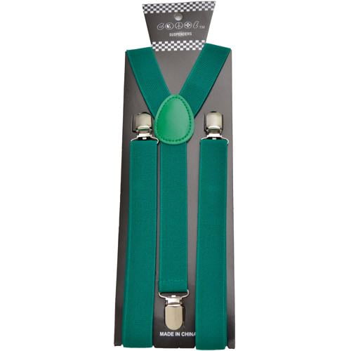 Rich Deep Emerald Green Suspenders Adult Teen Size Wedding Prom
