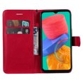 thumbnail image 2 of Compatible with Samsung Galaxy M33 5G Case Premium Leather Cover with Cash Card Slots Soft TPU Back Cover Magnetic Flip Leather Wallet Case - Red, 2 of 5