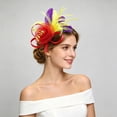 thumbnail image 2 of SRZYMJ Fascinators Hats with Feather for Women 2026 Derby Hats Small Tea Party Hat with Headband, 2 of 3