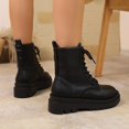 thumbnail image 5 of Tawop Women Boots Mid-Calf Thick Sole Zipper Fall Black Boots, 5 of 8