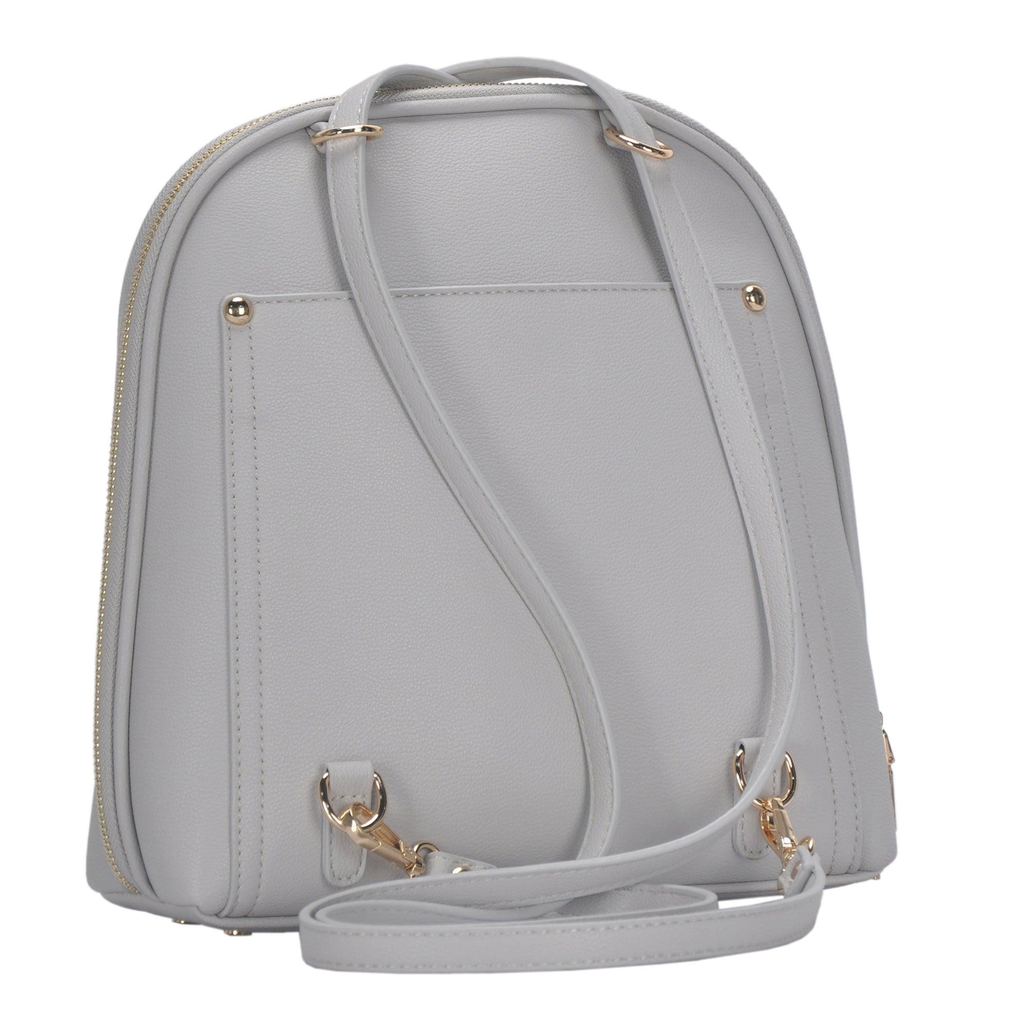 4958 Leather Backpack Purse Grey Real Soft Leather Travel Convertible Italian Leather Convertible Backpack in Mink main image 2