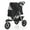 black, variant on Three Wheel Folding Pet Stroller, Dog Jogger Travel Cats Carrier Adjustable Canopy Storage Brake Mesh Window