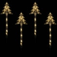 thumbnail image 3 of Northlight Lighted Tree Christmas Pathway Markers - 8' White Wire - Clear Lights - 4ct, 3 of 9