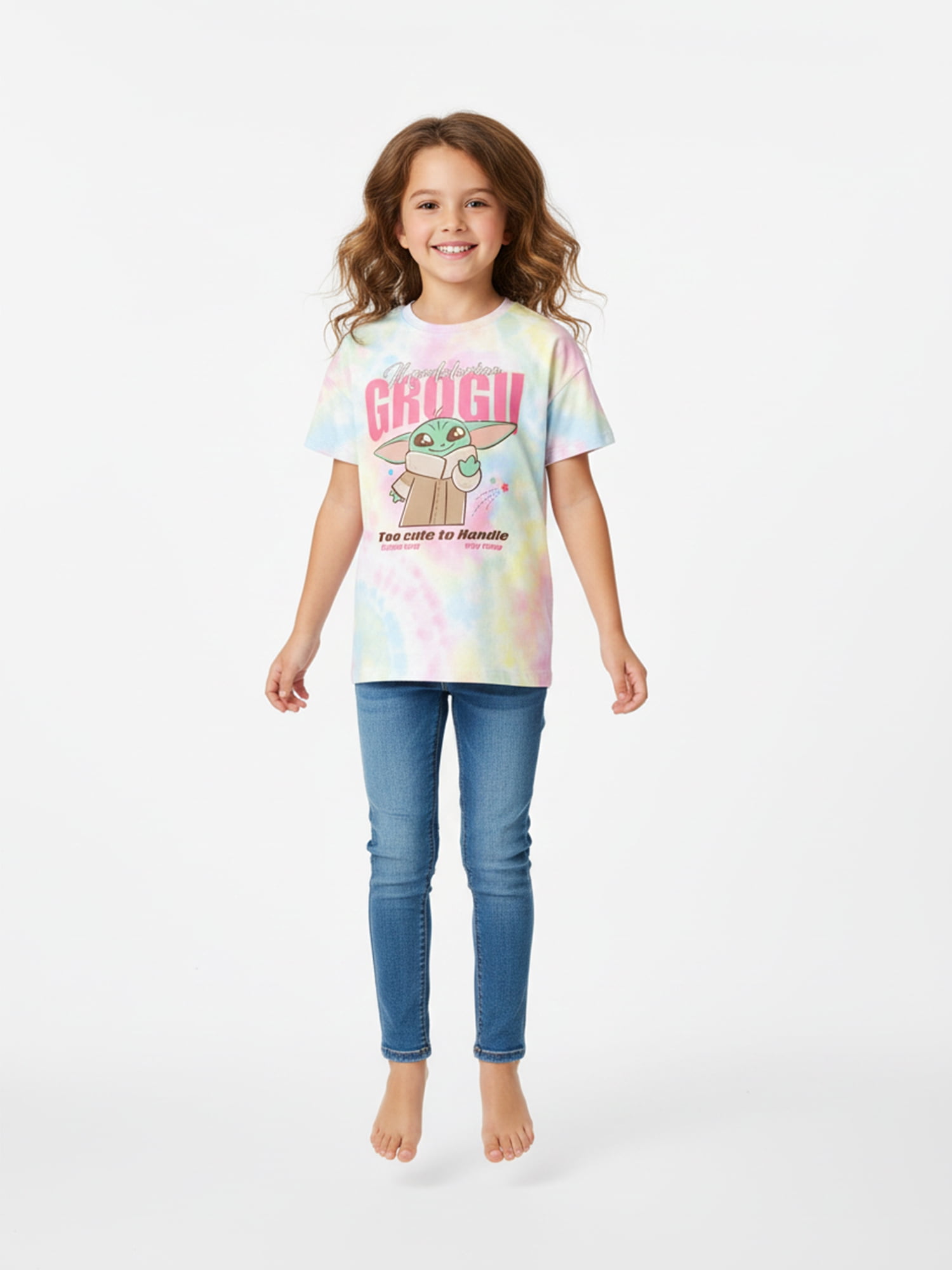 Star Wars Girls Grogu Too Cute Graphic Tee with Short Sleeves, Sizes 4-16