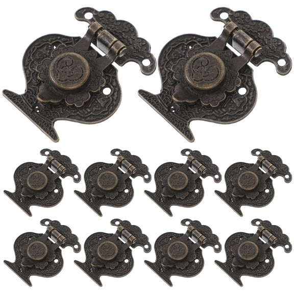 Worgeous Antique Brass Hasp Lock for Wooden Boxes and Cases 10 Pieces Silver Zinc Alloy Hardware
