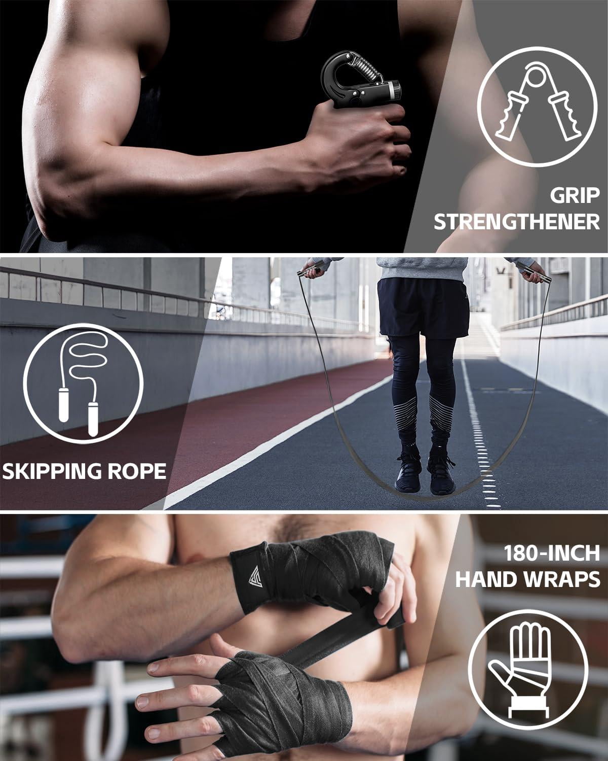 Punching Bag For Adults  4ft Pu Heavy Boxing Set 12oz Gloves Mma Muay Thai Kickboxing Home Gym Martial Art (unfilled)
