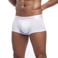 thumbnail image 3 of Knosfe Mens Underwear Boxer Briefs Short Leg Trunks Soft Waistband Pouch Trunks Underwear for Men Plus Size Breathable Panties White M, 3 of 6