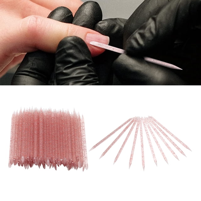 Pousse-cuticules Jetables 100 Pcs Bâtonnets de Manucure Double Face