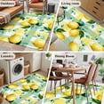thumbnail image 6 of Lemon Washable Area Rugs 2.7'x5', Oil Painting Country Lemon Leaf Yellow Green Plaid Low Pile Throw Living Room Rug Non-Slip Sturdy Edge Binding Carpet for Indoor Entryway Bedside Kitchen, 6 of 9