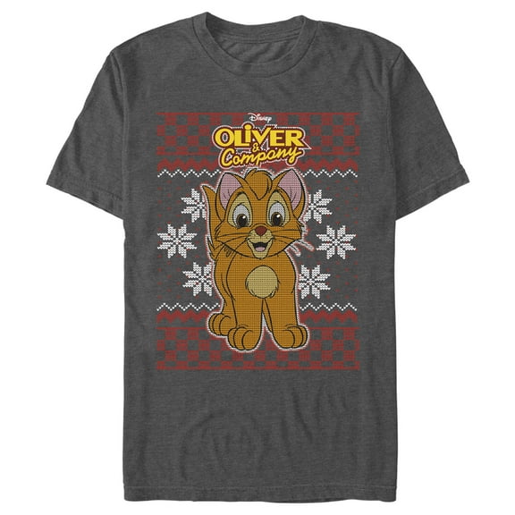 Men's Oliver & Company Christmas Oliver Graphic Tee Charcoal Heather Large