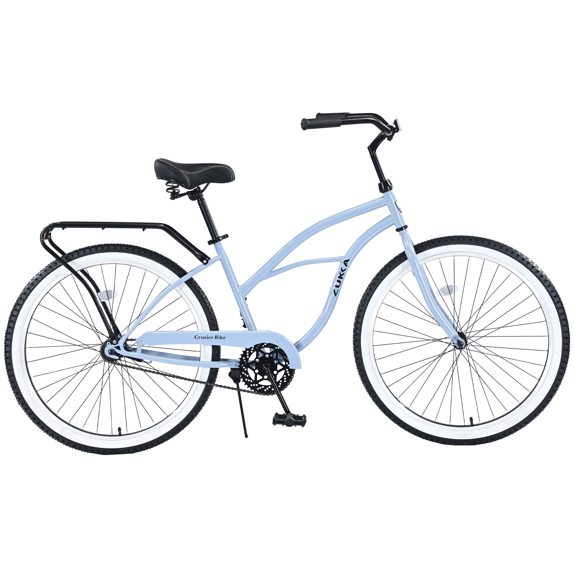 Road Bikes, Single Speed Bicycles 26"Inch,Steel Frame, Wide Wheels for Stability, Rear Coaster Brakes,Multiple ColorsWomen's Beach Cruiser Bike, Blue Mountain Bikes,Steel Bicycles