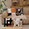 thumbnail image 3 of Orange Pillow Covers 18x18 Set of 4, Decorative Pillow Covers, Geometric Abstract Orange Throw Pillowcases for Sofa Couch Bed Patio, Linen Farmhouse Cushion Case Outdoor Home Decoration, 3 of 6