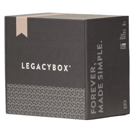 Legacybox Mail-In Digitizing Kit - VHS to Digital Photos to Digital Film Reels to Digital (2 Items Digitized). Legacy Box All in One