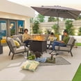 thumbnail image 3 of Homall 50,000 BTU Rattan Propane Outdoor Fire Pit Table with Wheels, Brown, 3 of 7