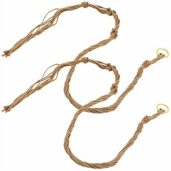 2 Pcs Jute Basket Plant Pot Hanging Net Bag Hanger Floral Flower Rope