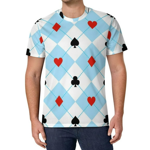 T Shirt For Men Red Heart Print T-Shirt Mens I Love You Forever Fun Summer Harajuku Tees Graphic Plu