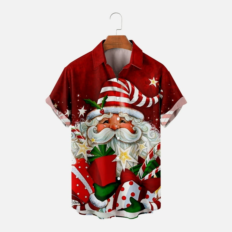 T Shirts for Clearance Men's Christmas Printed Pocket Christmas Shirt Casual Loose Printed Pocket Shirt - Walmart.com