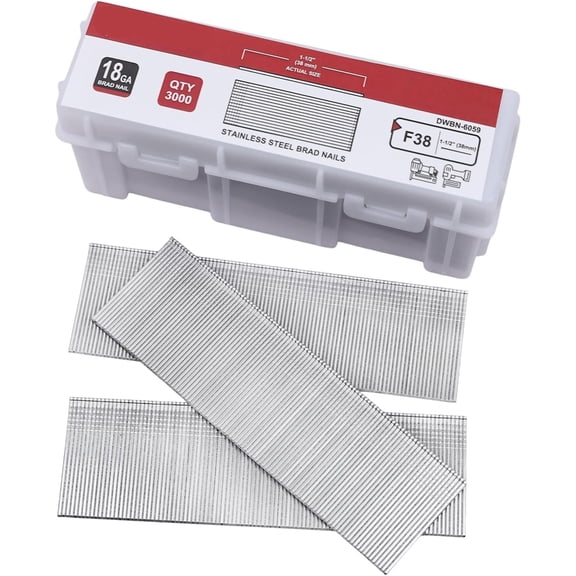 ARLAJO 18 Gauge Stainless Steel Brad Nails,3000 Counts 1-1/2-Inch 18GA Brad Nails,Nail Gun Nails for Pneumatic,Electric Brad Nailer Gun Rust-Resistant brad nails 18 gauge