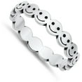 thumbnail image 4 of Smiley Happy Face Eternity Promise Ring .925 Sterling Silver Band Jewelry Female Male Unisex Size 8, 4 of 4