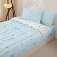 thumbnail image 3 of Erosebridal Sky Blue Heart Bow Zipper Full Size Comforter Sets with Fitted Sheet and 2 Pillowcases,Mini Ribbon Zipper Bedding Set For Girls,Colorful Stars Reversible,4 Pieces, 3 of 7