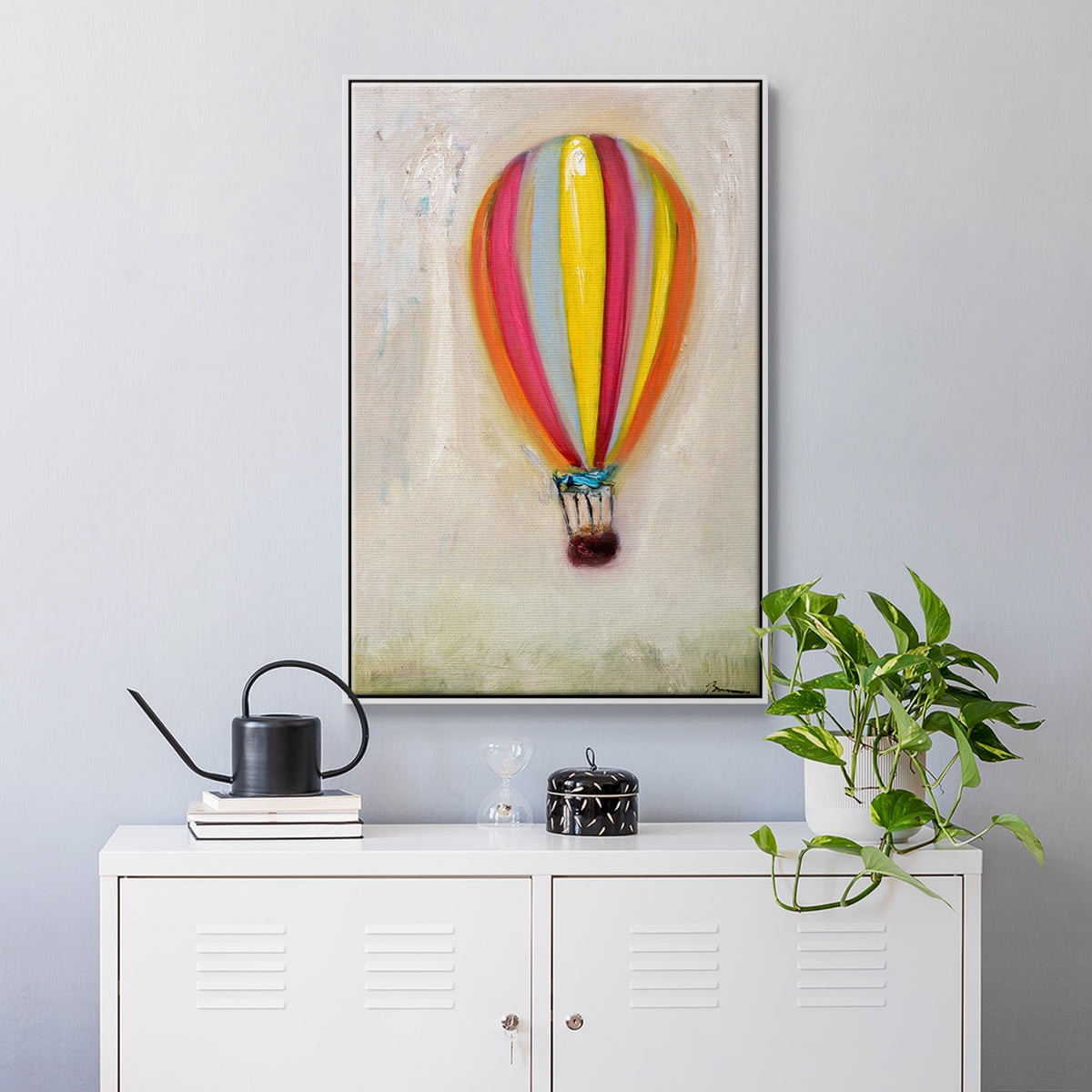 Lucky Hot Air Balloon Framed Premium Gallery Wrapped Canvas - Ready to Hang