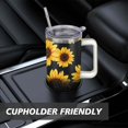thumbnail image 7 of Yellow Leopard-print Sunflower 40 Oz Tumbler with Handle Lid and Straw, Stainless Steel Double Walled Vacuum Insulated Cup, Cute Birthday Gifts Tumbler for Women Men Friends, 7 of 7