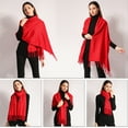 thumbnail image 5 of EASE LEAP Pashmina Scarfs Women Shawls Wraps Evening Dresses Soft Large Scarves Wedding, Red, 5 of 7