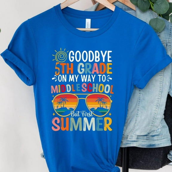 5Th Grade Graduation Gifts T-Shirt, Last Day Of Elementary School Shirt, Schools Out For Summer, Next Stop Middle School Summer Break Tshirt Unisex S-5XL Hot Trending Shirt, Vintage Birthday Gift