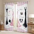 thumbnail image 2 of Manfei Fashion Pink Dress Black Out Curtains, Valentines Day Curtains Pack of 2 (42x63 Each), Teen Kid Child Female Girl Bedroom Curtains, Window Curtains Room Decor, 2 of 6