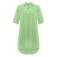 thumbnail image 4 of XIAfhje Summer Dresses for Women Straight Dress Solid Color Casual Dress 3/4 Sleeve V Neck Dresses Vacation Loose Beach Dress, 4 of 5