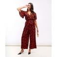 thumbnail image 2 of Red Floral Flutter Sleeve Jumpsuit, 2 of 6