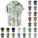 thumbnail image 2 of ZHAOCHENG Camisa hawaiana de manga corta para hombre, de verano, con bolsillo frontal, estampado hawaiano, informal, de algodón, estilo funky, de lino para playa, camiseta Y2K para hombre., 2 of 5