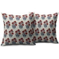 thumbnail image 2 of 4th of July Pillow Covers 20x20 Set of 2 Navy Blue Red Floral Leaves Block Print Outdoor Decorative Throw Pillows Farmhouse Pillowcases Linen Cushion Case Decor for Home Sofa Couch Bed, 2 of 6